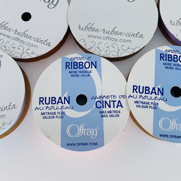 Ribbon Lot For Crafts Multicolor Blue Red Purple Pink Green Grosgrain Satin Trim - Picture 7 of 8